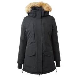 Horze Womens Brooke Long Parka Jacket - Black