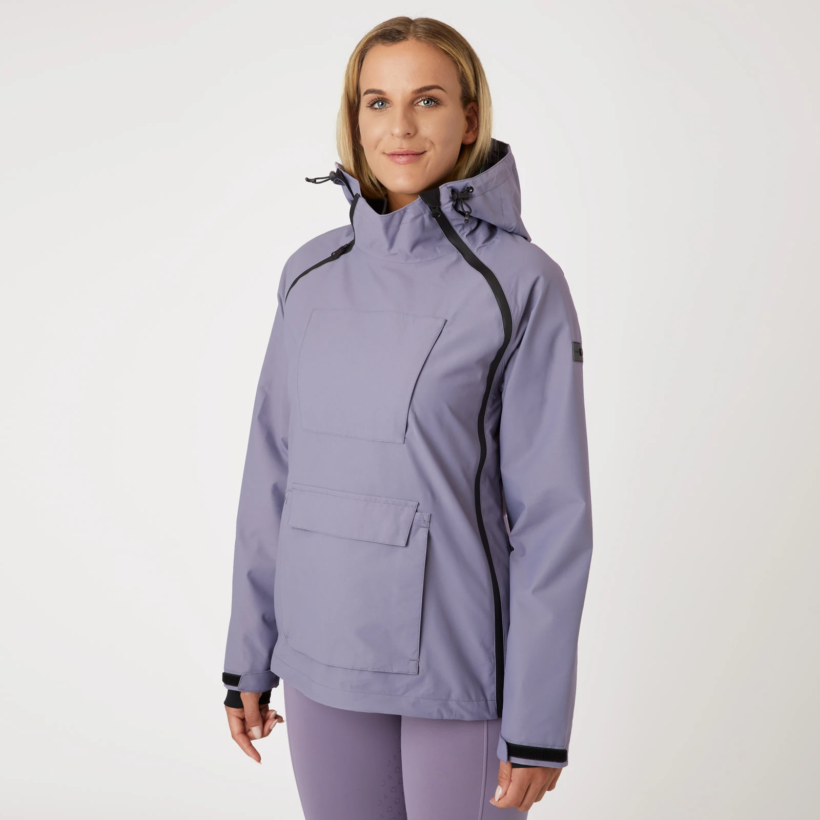 Horze Ayla Womens Waterproof Shell Riding Jacket - Grey Ridge Purple 4 Horze Ayla Womens Waterproof Shell Riding Jacket - Grey Ridge Purple - Image 2