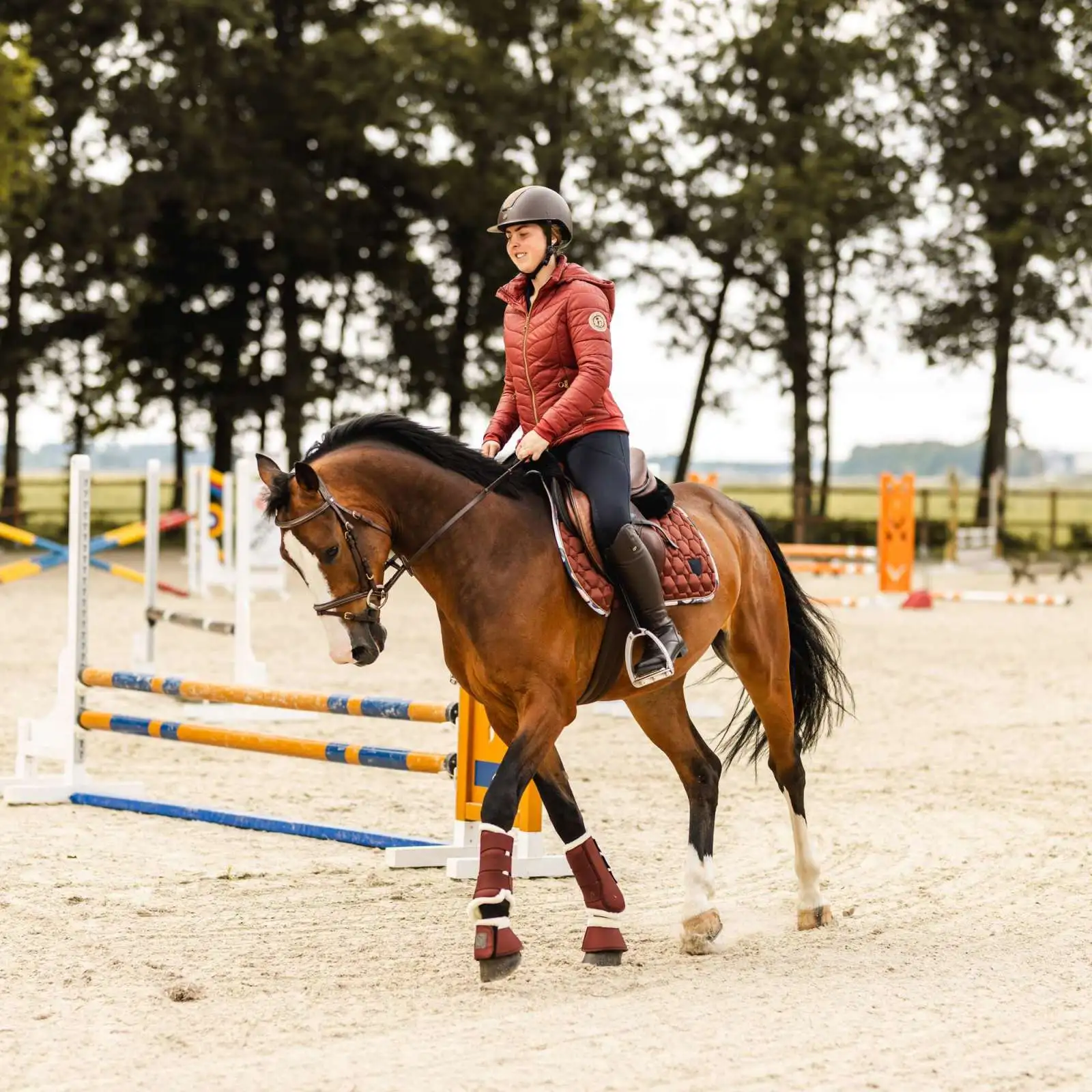 Horze Terrazzo Bell Boots With Fleece - Smoked Paprika 4 Horze Terrazzo Bell Boots With Fleece - Smoked Paprika - Image 2