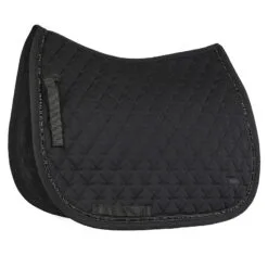 Horze Noir Pearl Corded Dressage Saddle Pad - Black