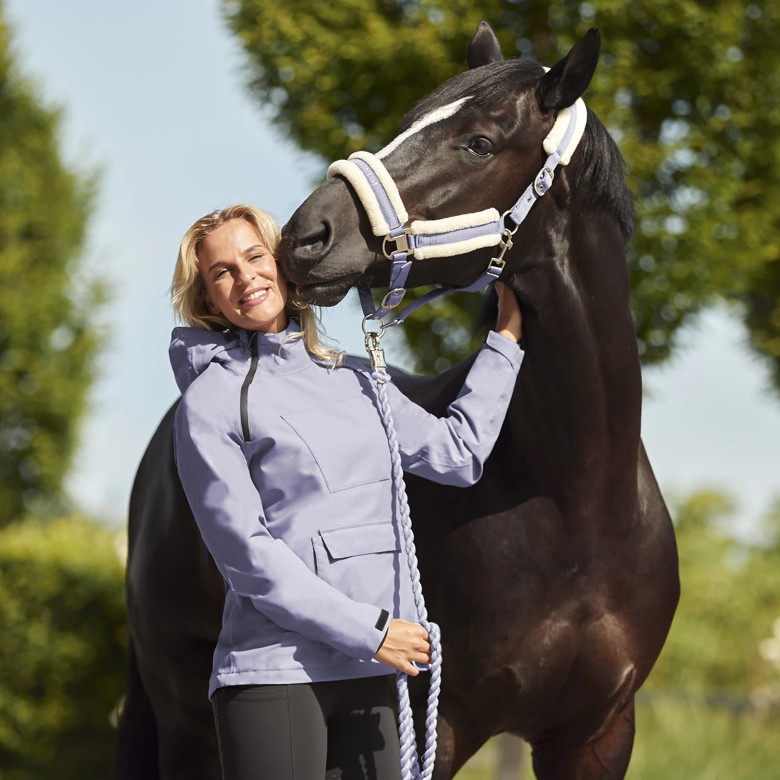 Horze Ayla Womens Waterproof Shell Riding Jacket - Grey Ridge Purple 5 Horze Ayla Womens Waterproof Shell Riding Jacket - Grey Ridge Purple - Image 3