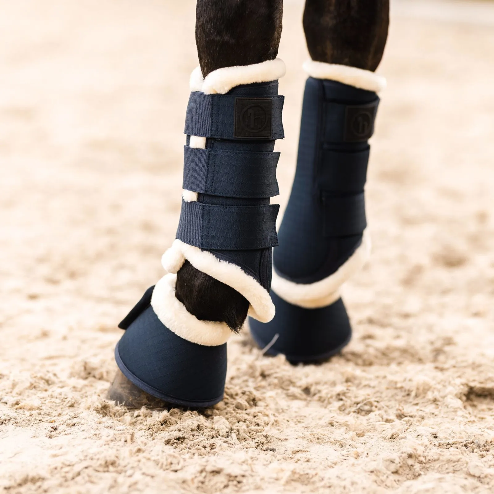 Horze Terrazzo Fleece Lined Brushing Boots - Dark Navy 6 Horze Terrazzo Fleece Lined Brushing Boots - Dark Navy - Image 4