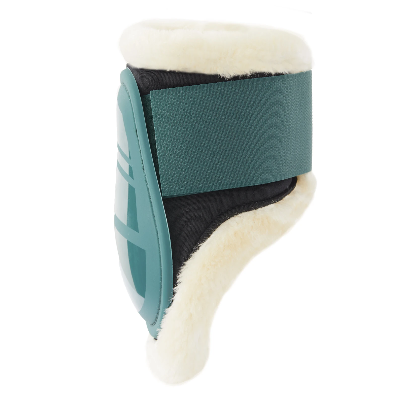 Horze Caliber Fleece Hind Fetlock Boots - Storm Green 4 Horze Caliber Fleece Hind Fetlock Boots - Storm Green - Image 2