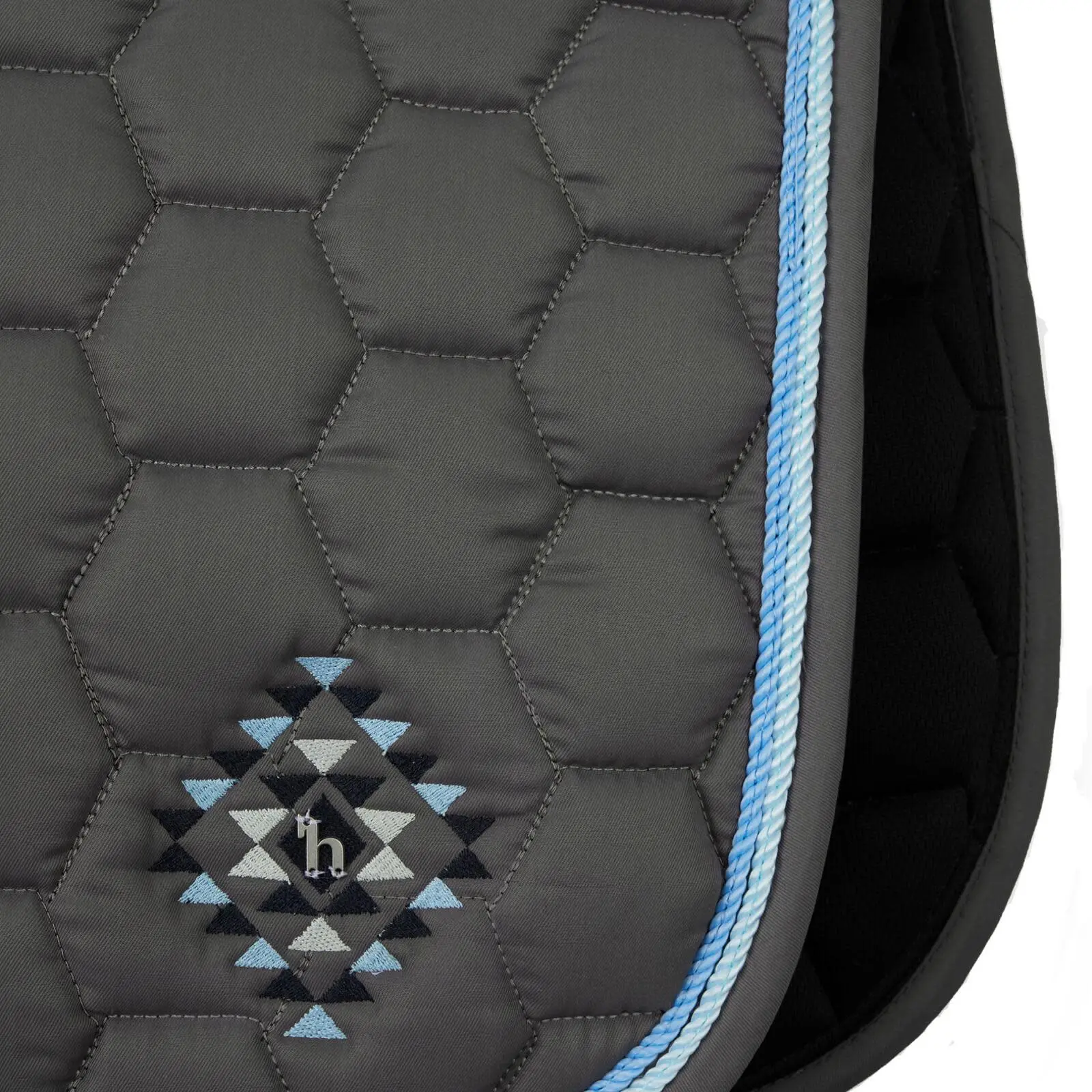 Horze Arizona Double Corded Dressage Saddle Pad - Smoked Pearl Grey 4 Horze Arizona Double Corded Dressage Saddle Pad - Smoked Pearl Grey - Image 2