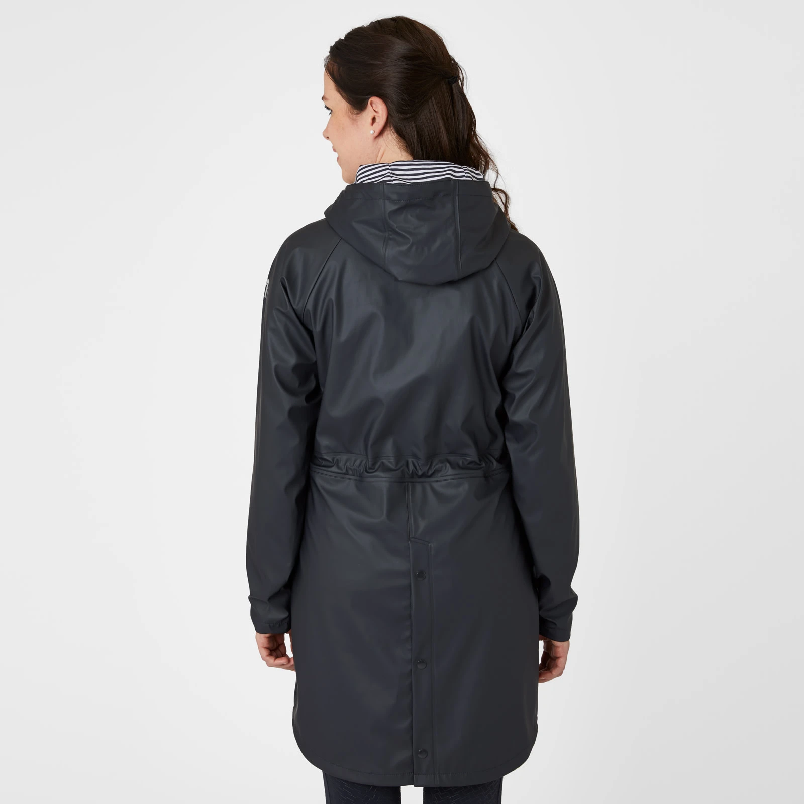 Horze Dania Womens Rain Coat With Jersey Knit Lining - Dark Navy 4 Horze Dania Womens Rain Coat With Jersey Knit Lining - Dark Navy - Image 2