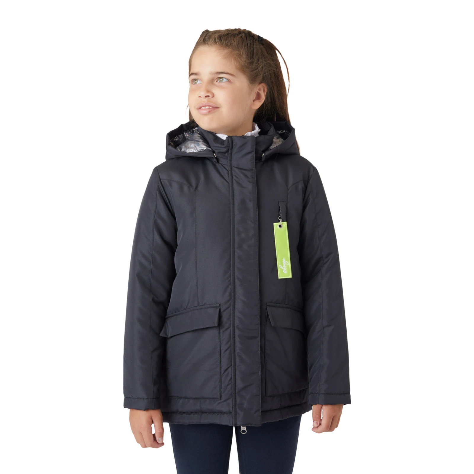 Horze Asta Kids Winter Parka Jacket - Dark Navy 4 Horze Asta Kids Winter Parka Jacket - Dark Navy - Image 2