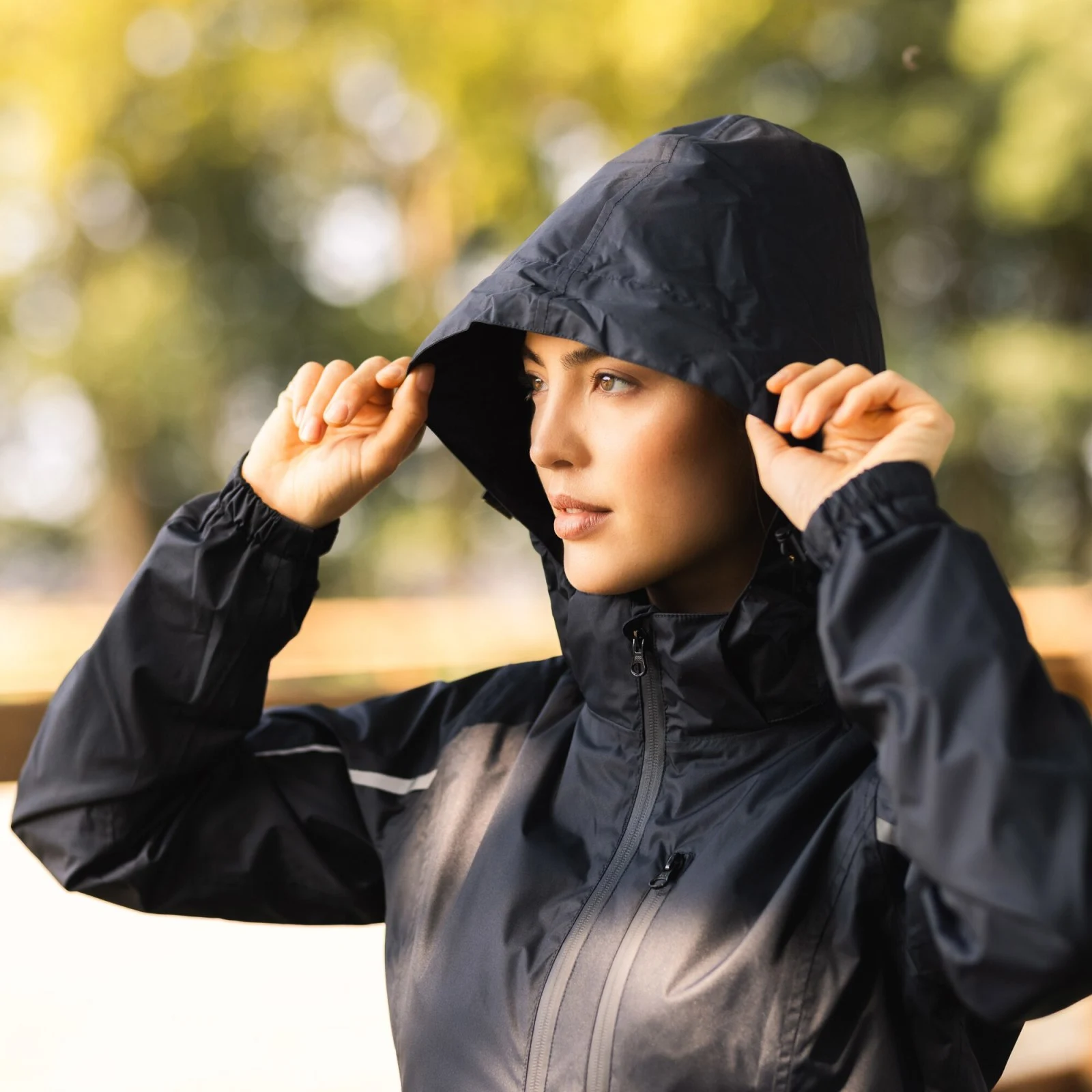 Horze Alexis Womens Waterproof Shell Jacket - Caviar Black 9 Horze Alexis Womens Waterproof Shell Jacket - Caviar Black - Image 7
