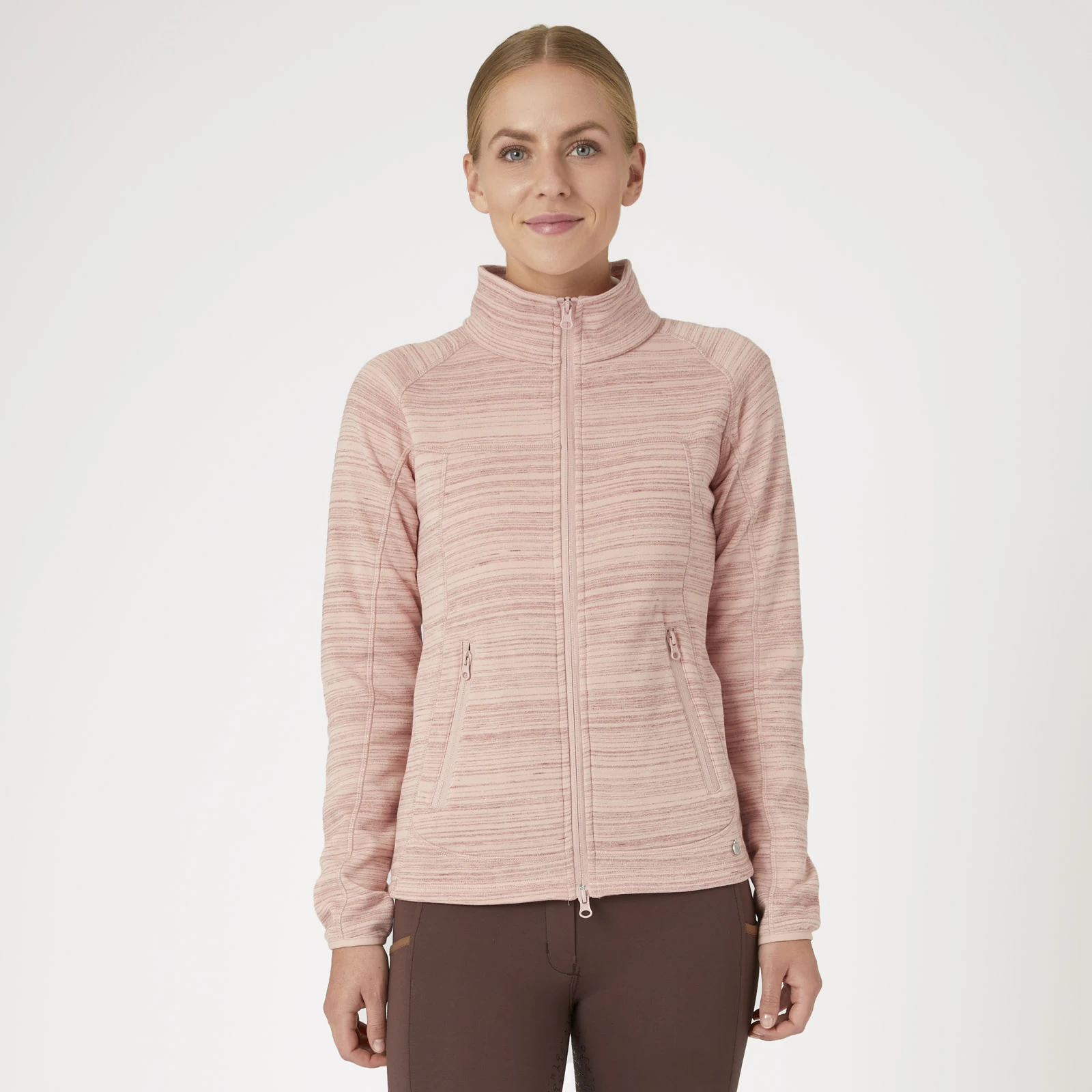 Horze Addison Womens Fleece Riding Jacket - Coral Pink 5 Horze Addison Womens Fleece Riding Jacket - Coral Pink - Image 3