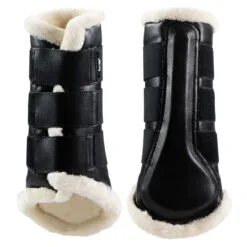 Horze Wilton Faux Fur Brushing Boots - Black