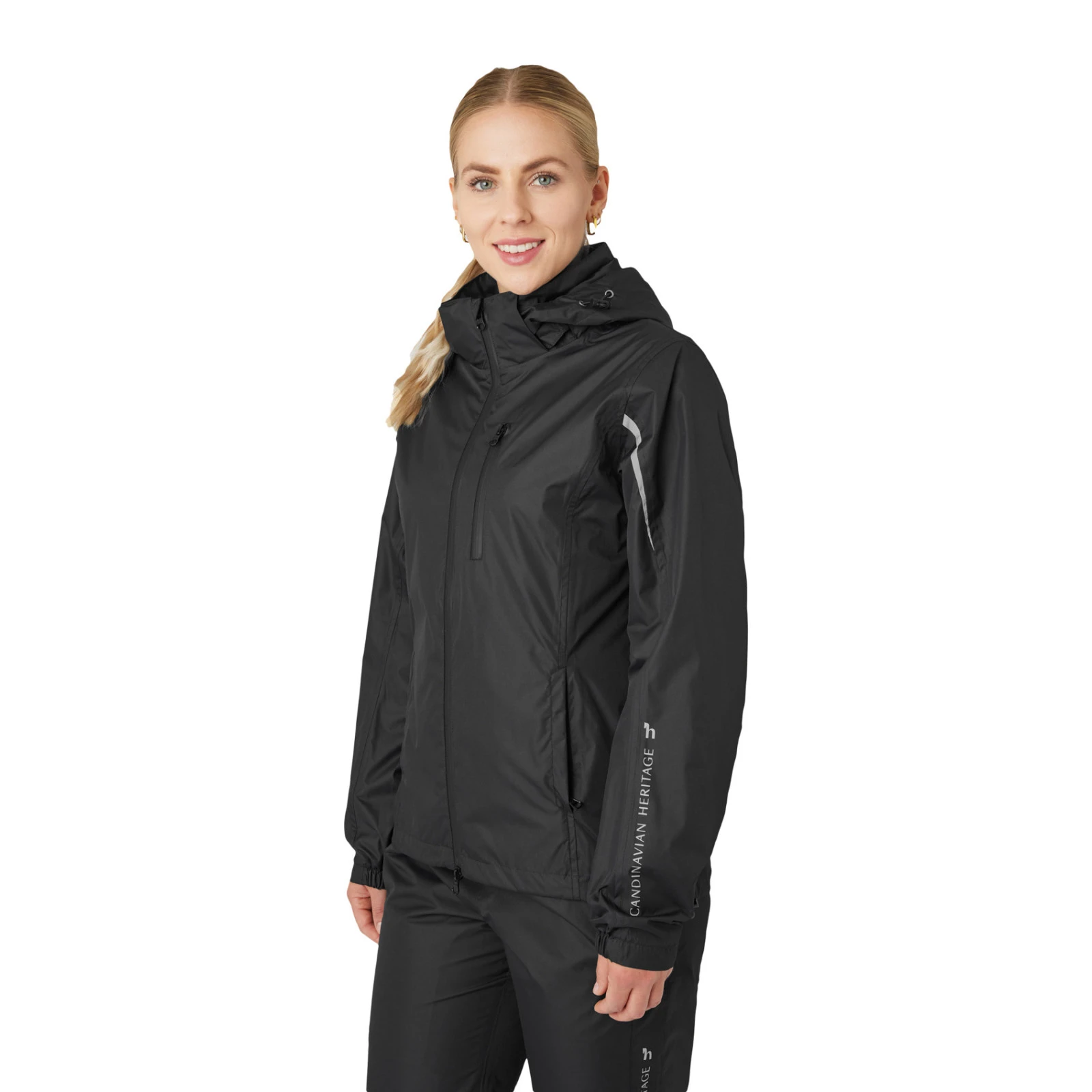 Horze Alexis Womens Waterproof Shell Jacket - Caviar Black 10 Horze Alexis Womens Waterproof Shell Jacket - Caviar Black - Image 8