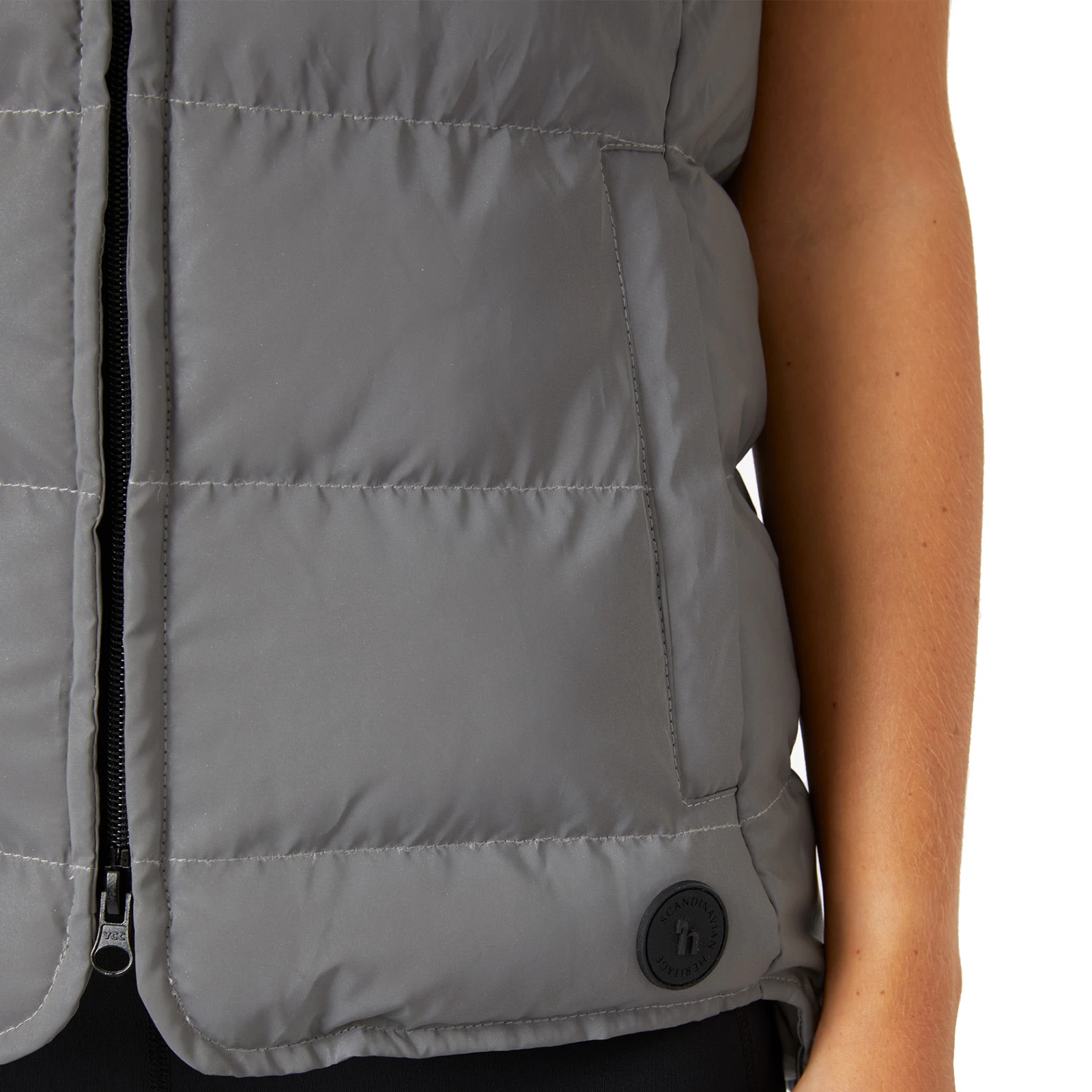 Horze Womens Reflective Padded Vest - Reflective Silver 8 Horze Womens Reflective Padded Vest - Reflective Silver - Image 6