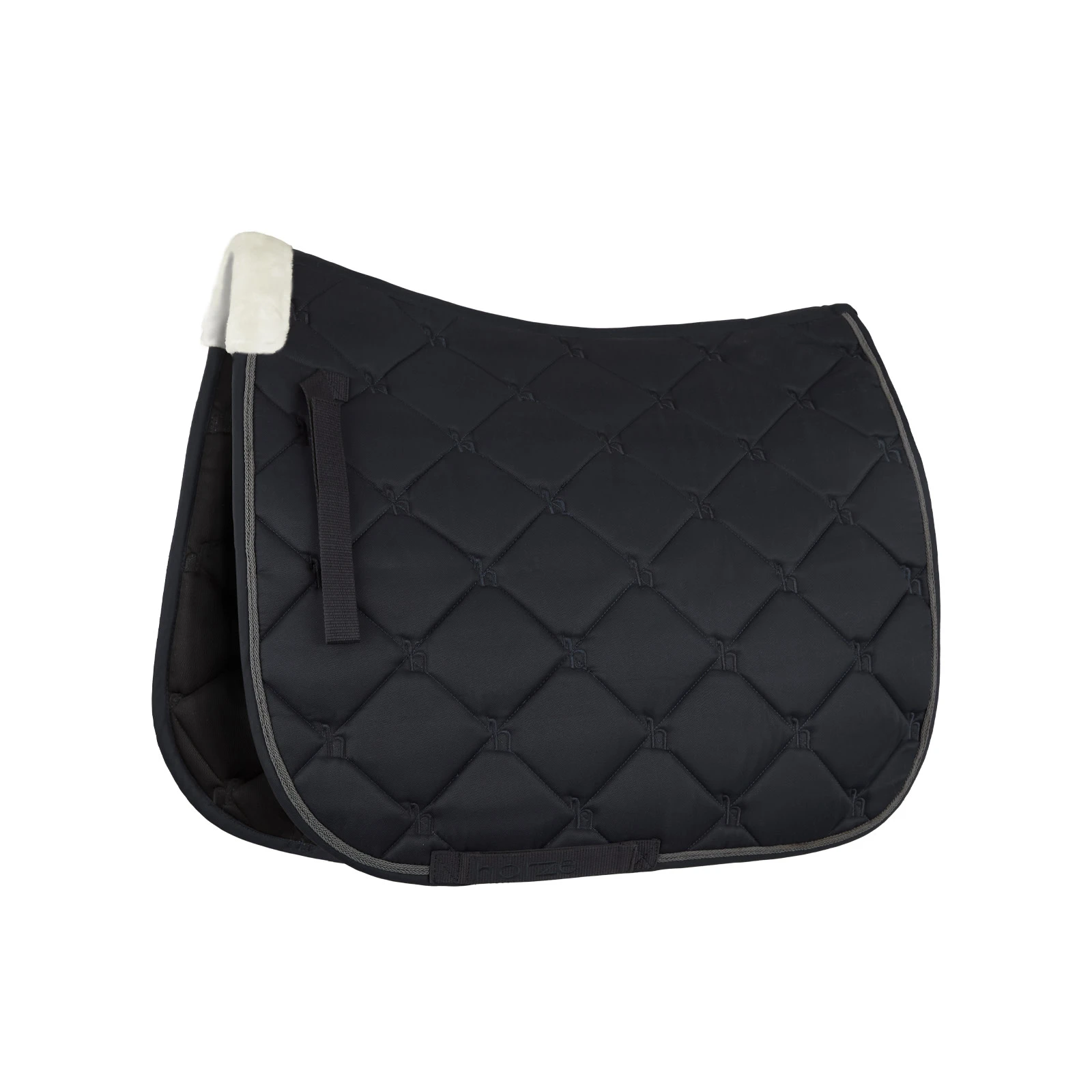 Horze Ghent Quick Dry Dressage Saddle Pad With Faux Fur - Dark Navy 3 Horze Ghent Quick Dry Dressage Saddle Pad With Faux Fur - Dark Navy