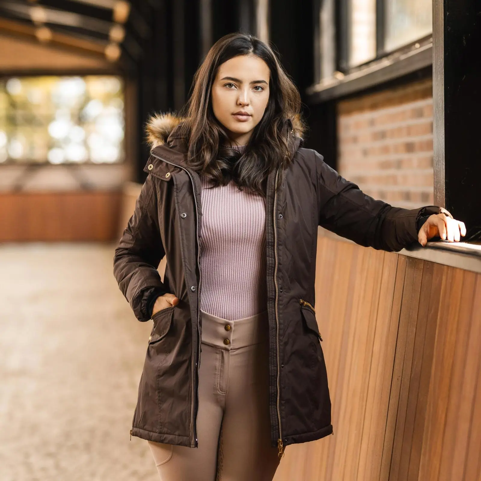 Horze Mikaela Womens Parka Winter Jacket - Chocolate Martini 11 Horze Mikaela Womens Parka Winter Jacket - Chocolate Martini - Image 9