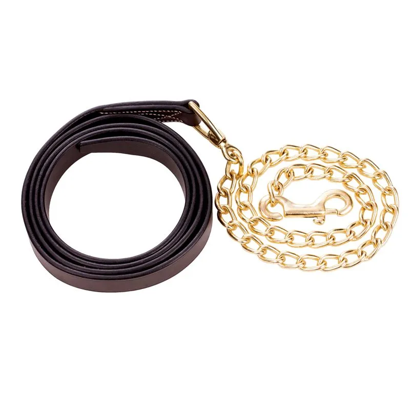 Equinavia Valkyrie Leather Lead Shank - Chocolate Brown 2 Equinavia Valkyrie Leather Lead Shank - Chocolate Brown