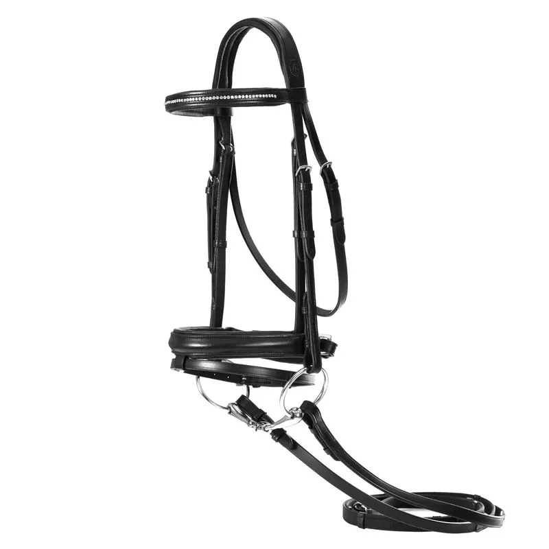 Equinavia Saga Dressage Crank Noseband Bridle W/Reins - Black 3 Equinavia Saga Dressage Crank Noseband Bridle W/Reins - Black