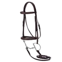 Equinavia Saga Fancy Stitched Hunter Bridle W/Reins - Chocolate Brown