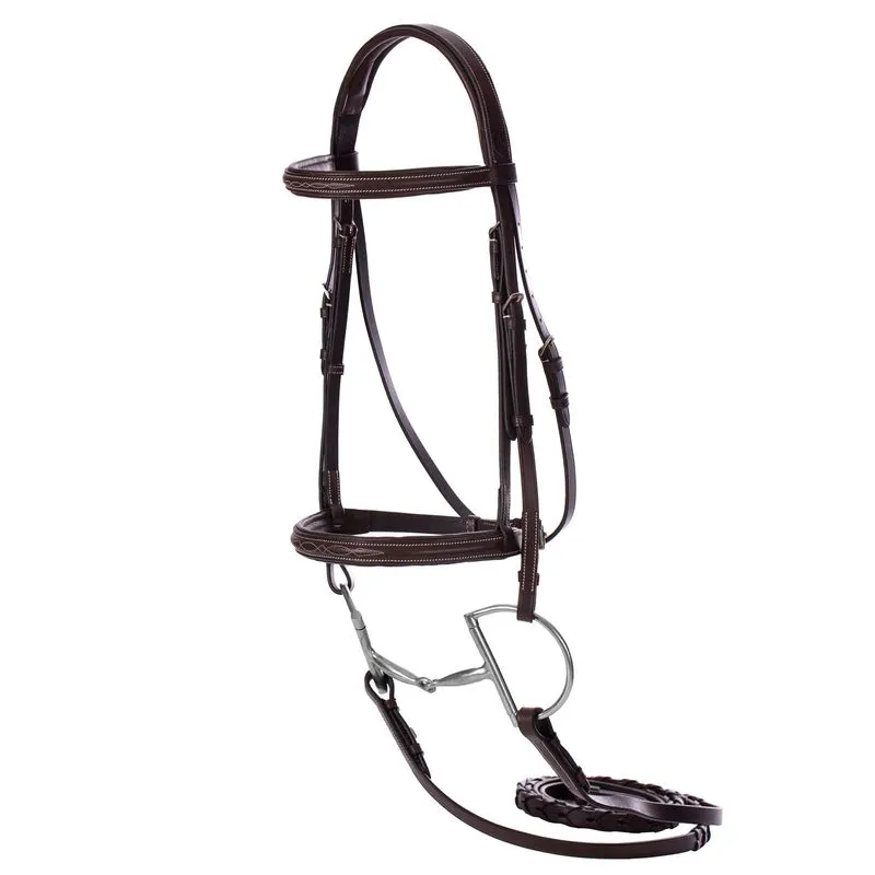 Equinavia Saga Fancy Stitched Hunter Bridle W/Reins - Chocolate Brown 3 Equinavia Saga Fancy Stitched Hunter Bridle W/Reins - Chocolate Brown
