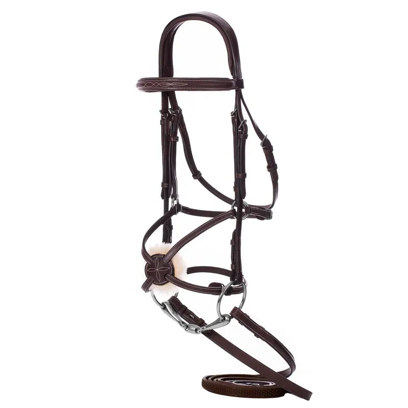 Equinavia Valkyrie Fancy Stitched Figure 8 Bridle W/Reins - Chocolate Brown 3 Equinavia Valkyrie Fancy Stitched Figure 8 Bridle W/Reins - Chocolate Brown