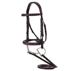 Equinavia Valkyrie Fancy Stitched Hunter Bridle W/Reins - Chocolate Brown
