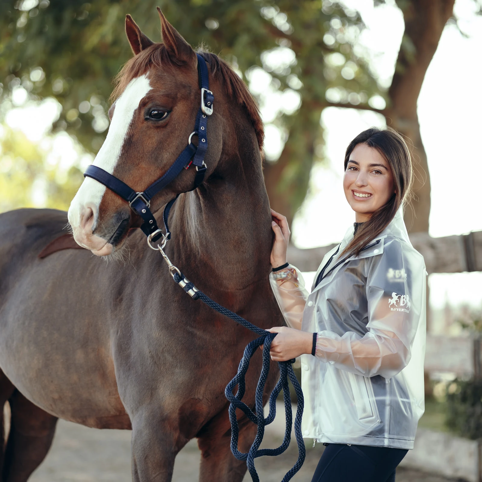 B Vertigo Remi Kids Transparent Rain Coat - Transparent/ Dark Navy 4 B Vertigo Remi Kids Transparent Rain Coat - Transparent/ Dark Navy - Image 2