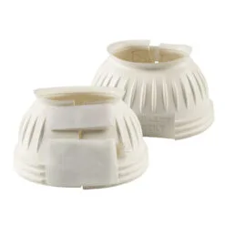 Horze Double Closure No Turn Rubber Bell Boots - White