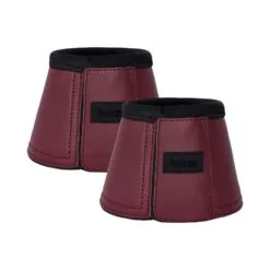 Horze Noir Neoprene Lined Bell Boots - Rhubarb Dark Red