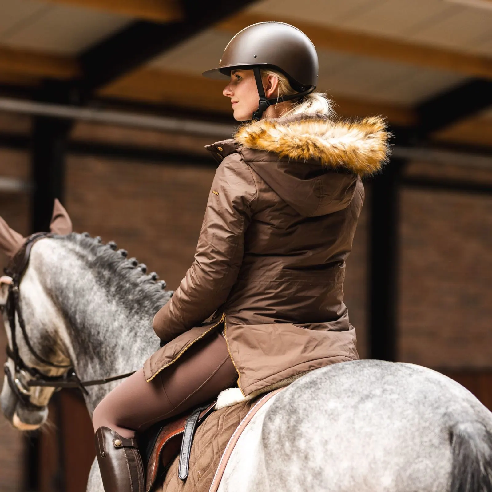 Horze Mikaela Womens Parka Winter Jacket - Chocolate Martini 13 Horze Mikaela Womens Parka Winter Jacket - Chocolate Martini - Image 11