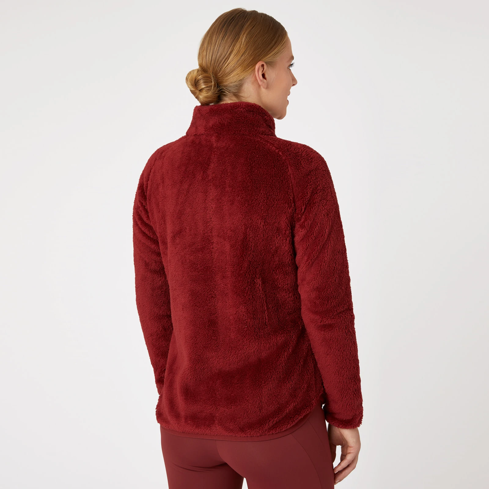Horze Merida Womens Fleece Jacket - Merlot 9 Horze Merida Womens Fleece Jacket - Merlot - Image 7