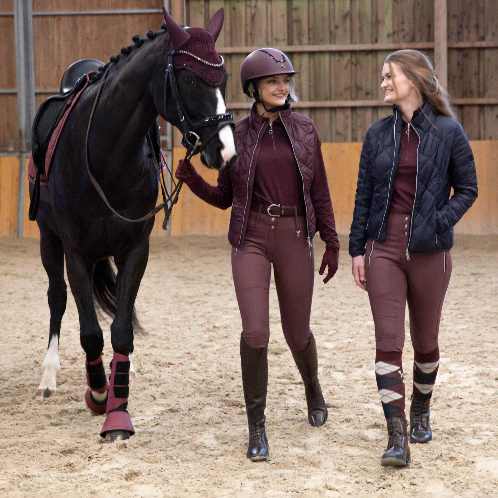 Horze Noir Neoprene Lined Bell Boots - Rhubarb Dark Red 6 Horze Noir Neoprene Lined Bell Boots - Rhubarb Dark Red - Image 4