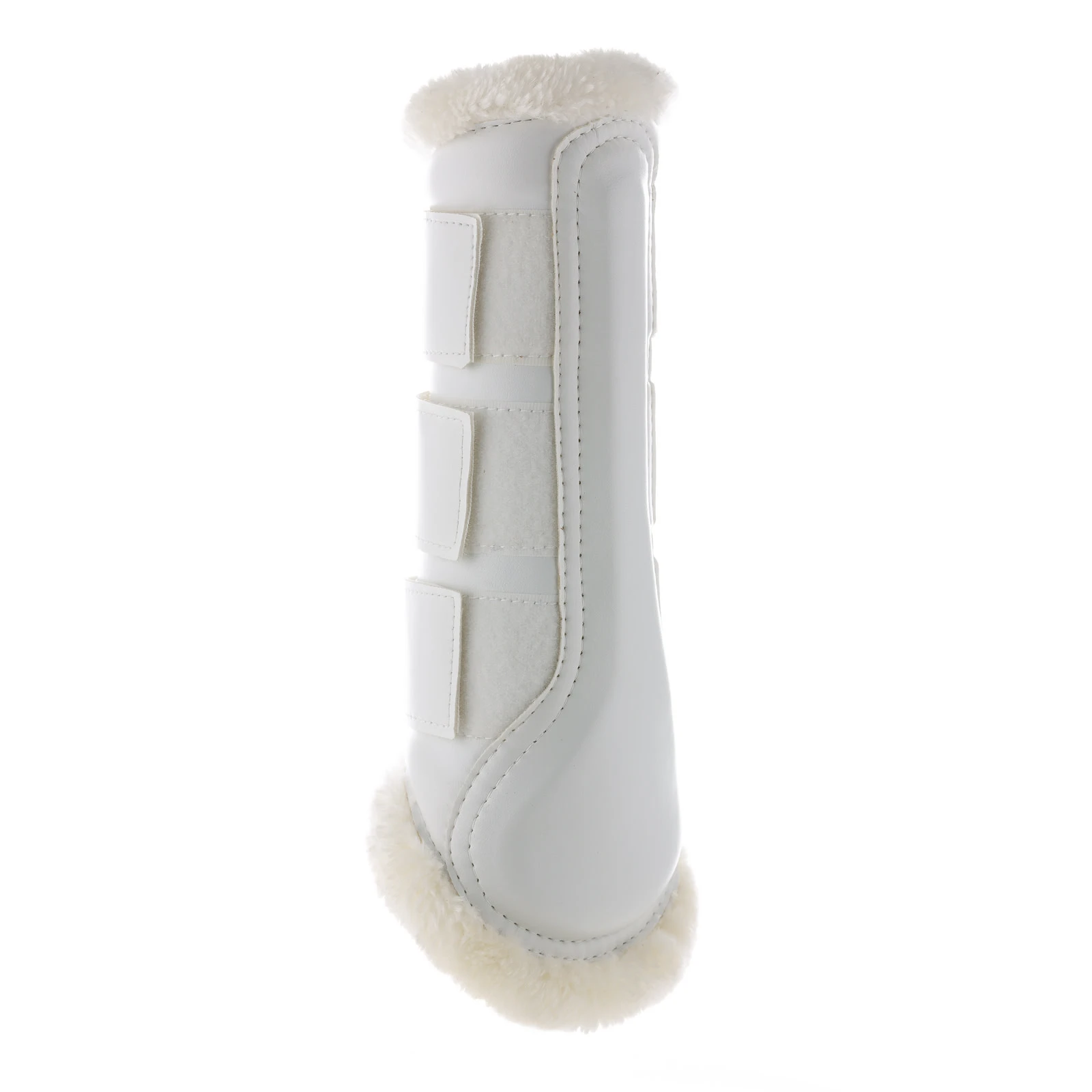 Horze Wilton Faux Fur Brushing Boots - White 6 Horze Wilton Faux Fur Brushing Boots - White - Image 4
