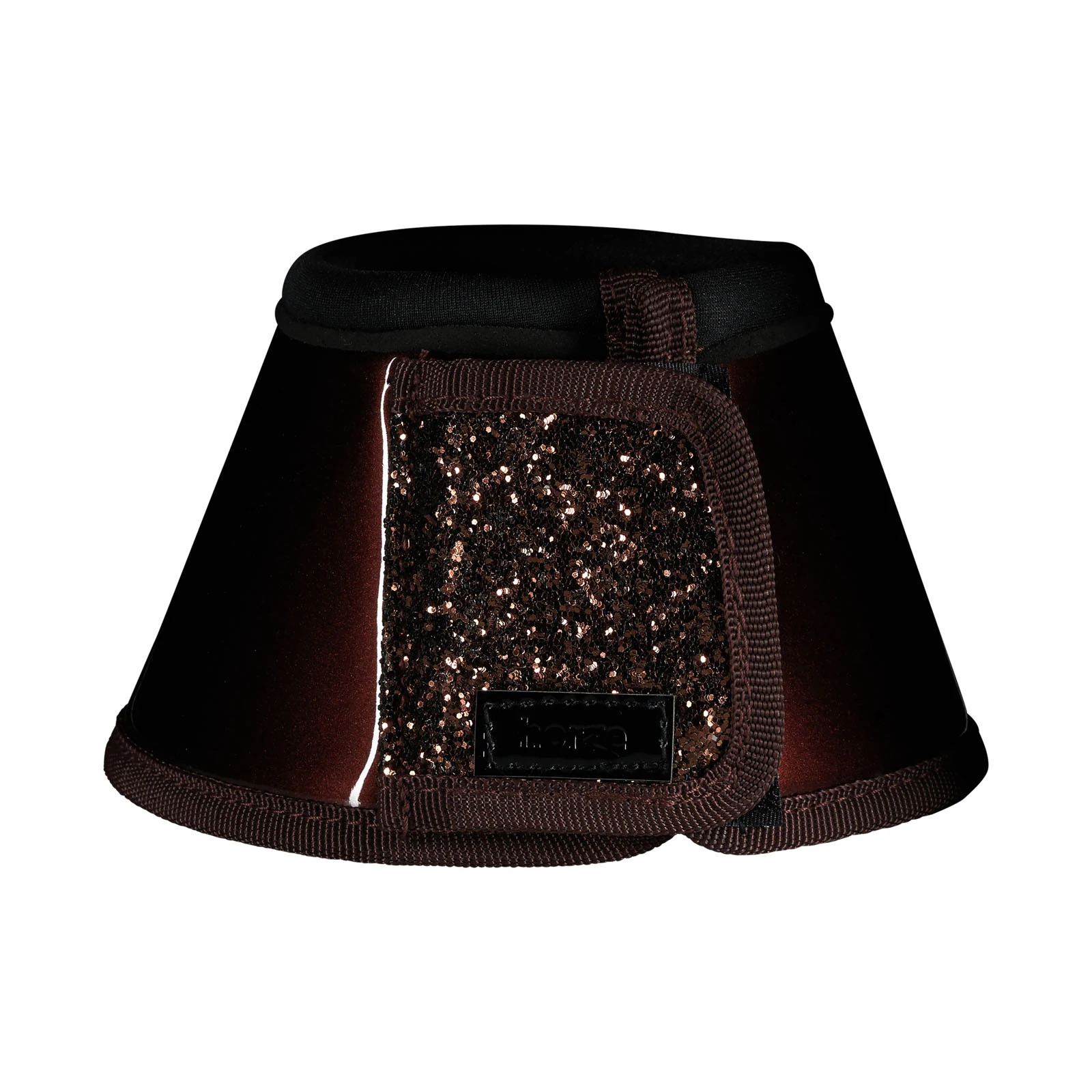 Horze Bell Boots With Glitter - Brown 4 Horze Bell Boots With Glitter - Brown - Image 2
