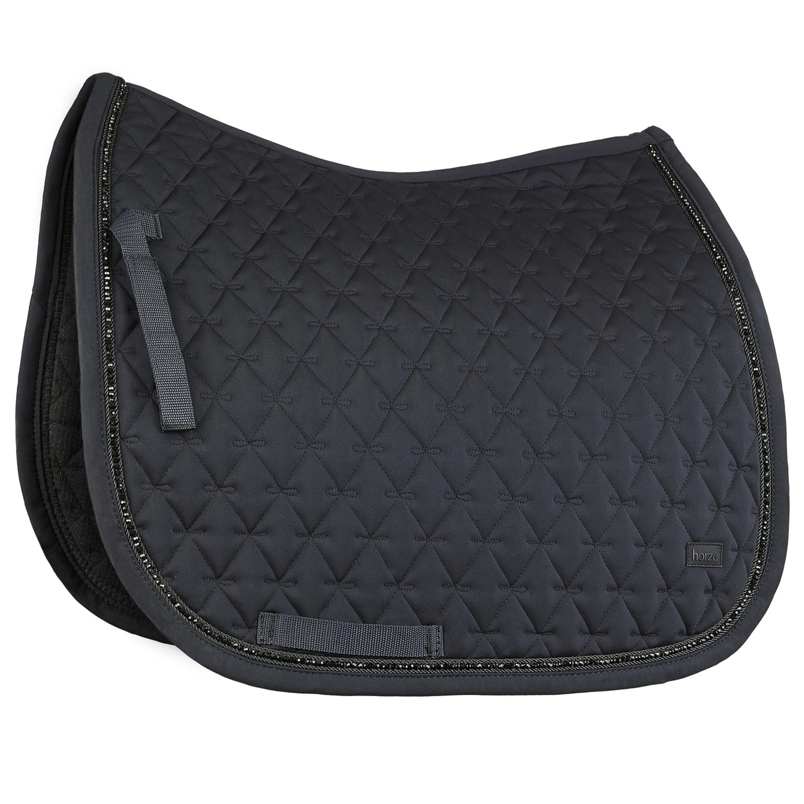 Horze Noir Pearl Corded Dressage Saddle Pad - Dark Navy 3 Horze Noir Pearl Corded Dressage Saddle Pad - Dark Navy