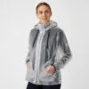 B Vertigo Remi Womens Transparent Rain Coat - Transparent/ Dark Navy
