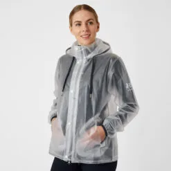 Equinavia Shop 38 B Vertigo Remi Womens Transparent Rain Coat - Transparent/ Dark Navy