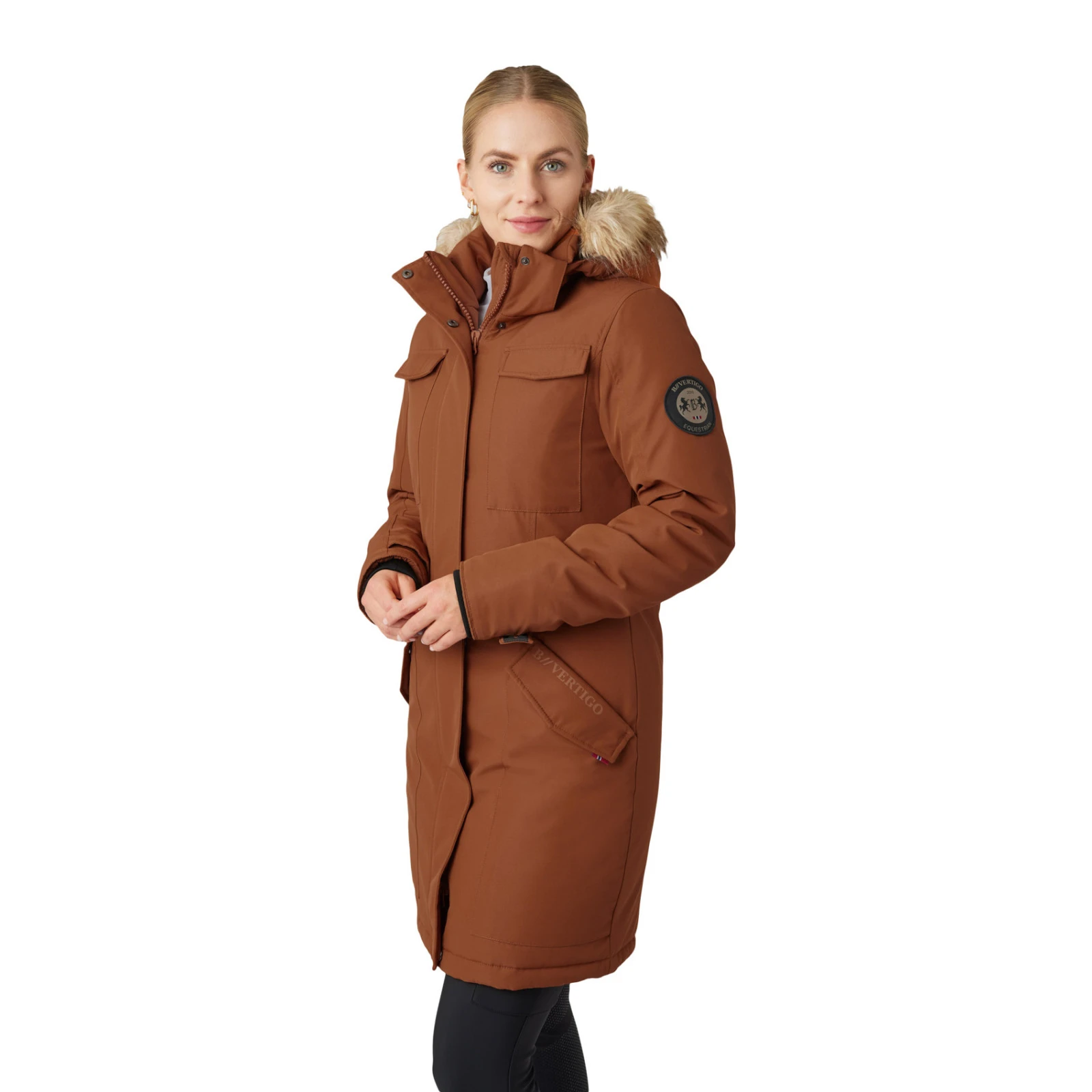 B Vertigo Gwen Womens Parka Riding Jacket - Leather Brown 7 B Vertigo Gwen Womens Parka Riding Jacket - Leather Brown - Image 5