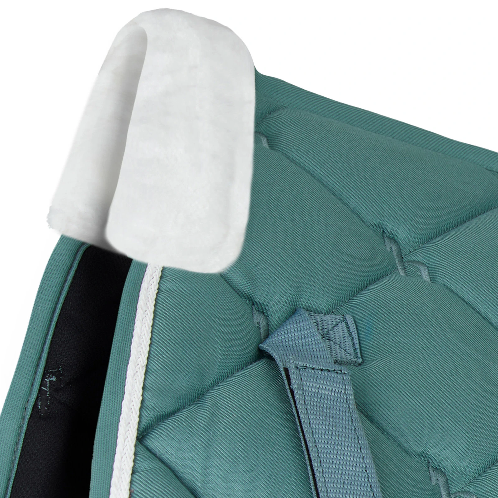 Horze Ghent Quick Dry Dressage Saddle Pad With Faux Fur - Arctic Blue 6 Horze Ghent Quick Dry Dressage Saddle Pad With Faux Fur - Arctic Blue - Image 4