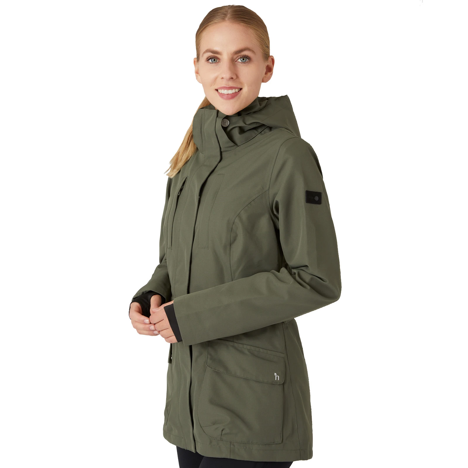 Horze Jadine Womens Waterproof Shell Jacket - Beetle Green 9 Horze Jadine Womens Waterproof Shell Jacket - Beetle Green - Image 7