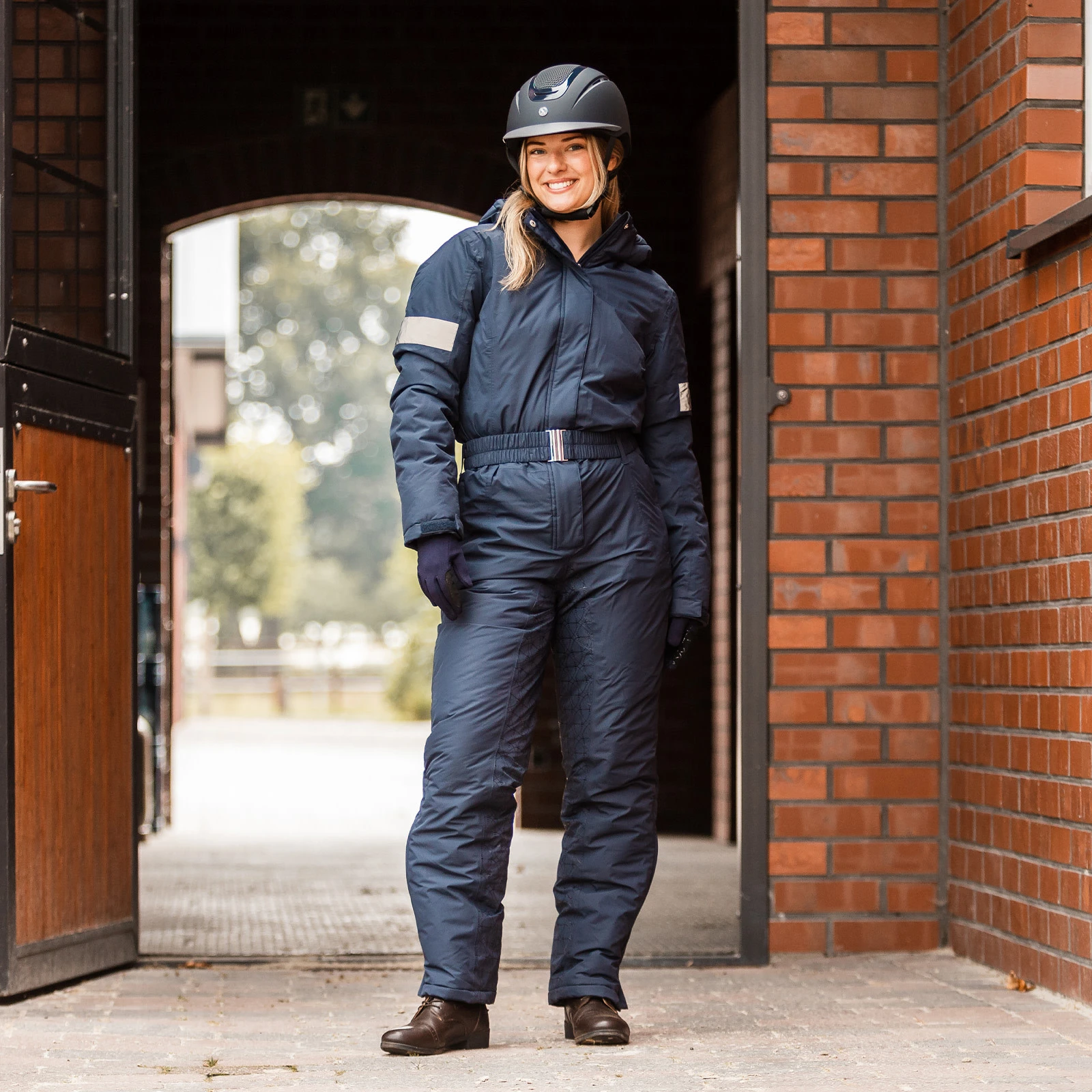 Horze Annica Womens Waterproof Padded Overall - Inkwell Navy 9 Horze Annica Womens Waterproof Padded Overall - Inkwell Navy - Image 7