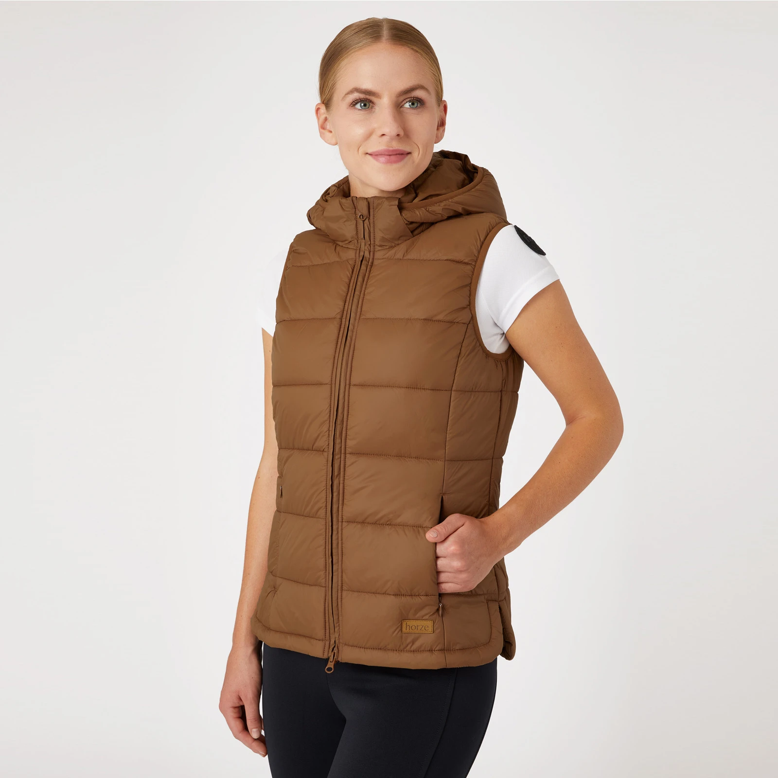 Horze Anne Womens Padded Vest - Caramel Cafe 9 Horze Anne Womens Padded Vest - Caramel Cafe - Image 7