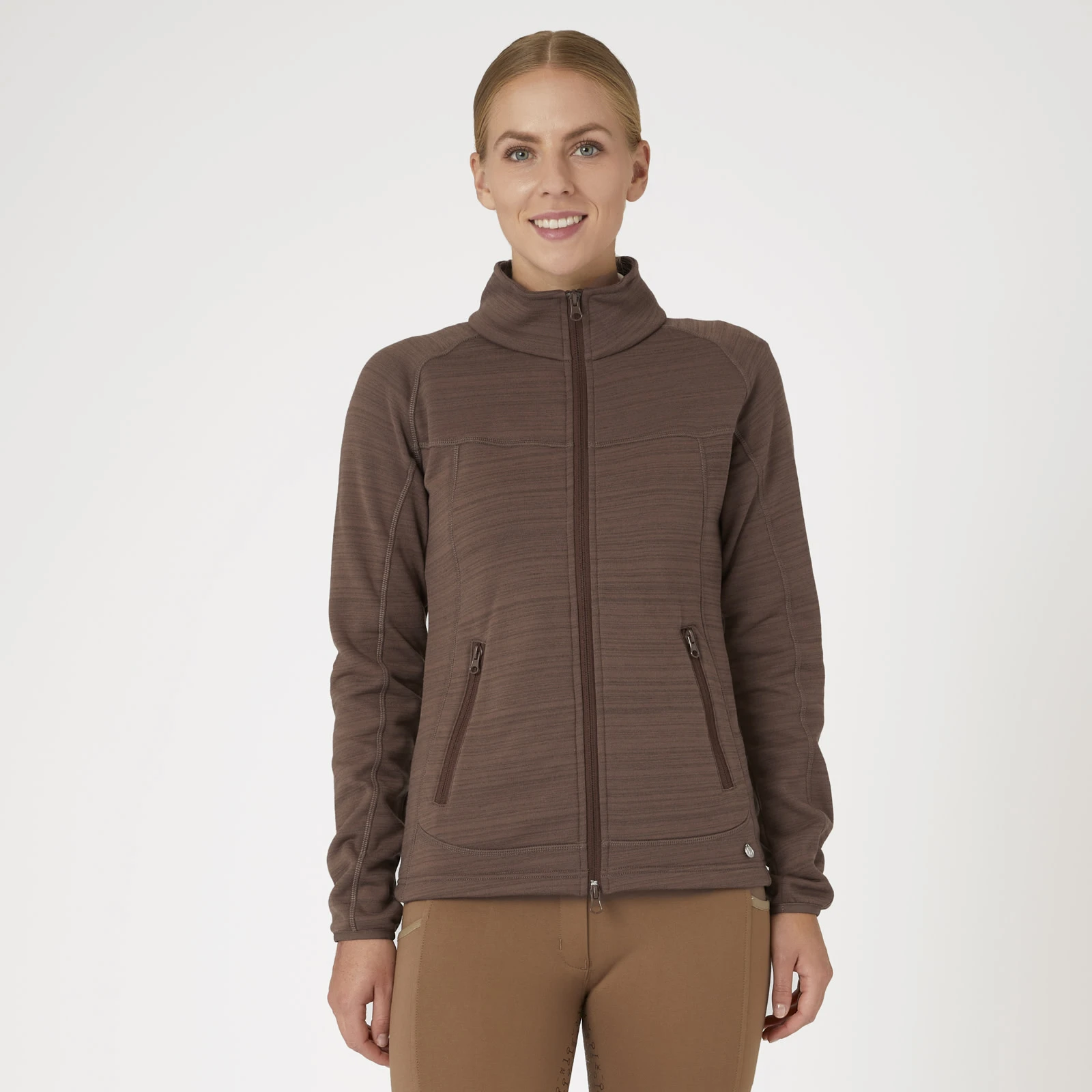 Horze Addison Womens Fleece Riding Jacket - French Roast 4 Horze Addison Womens Fleece Riding Jacket - French Roast - Image 2