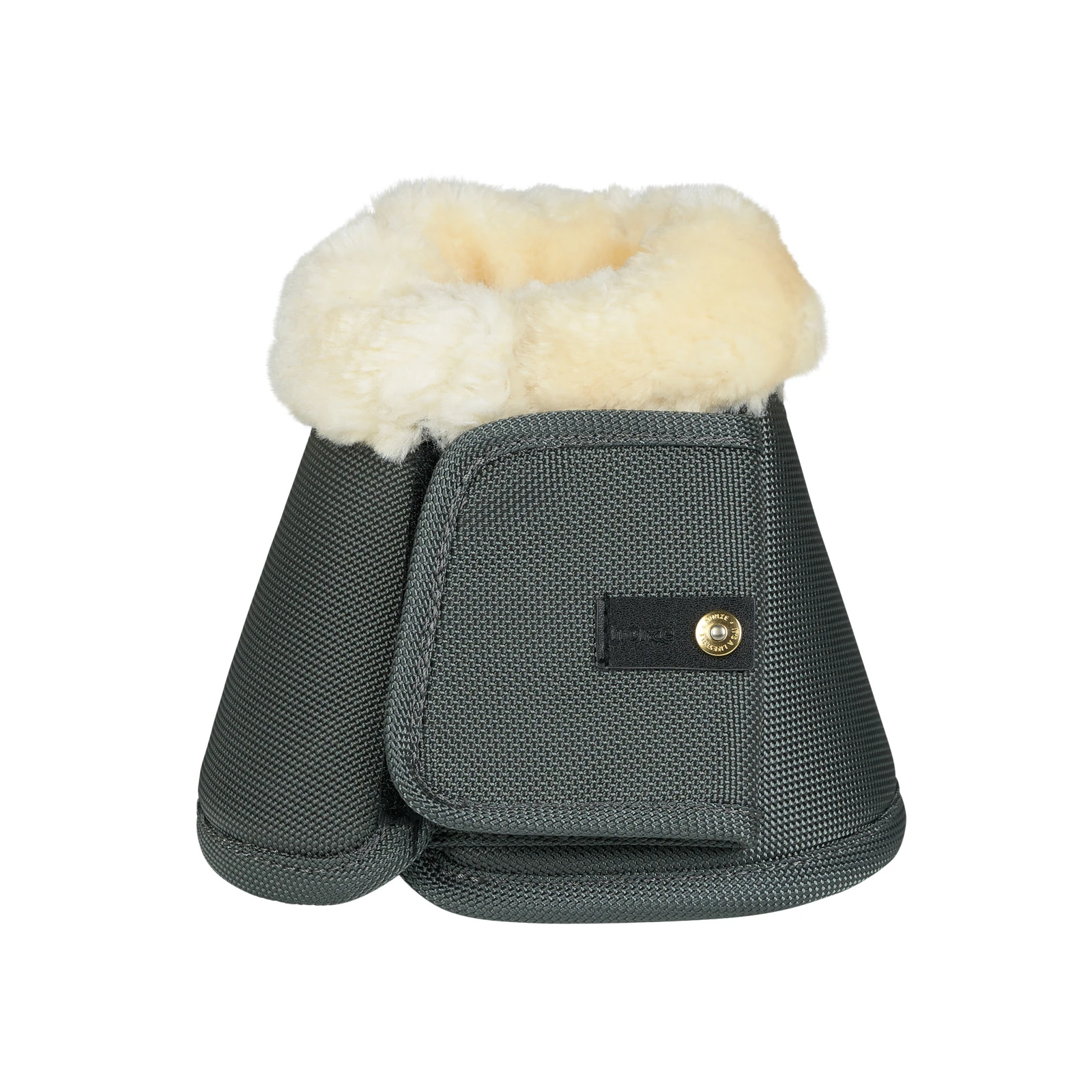 Horze Lincoln Faux Fur Bell Boots - Charcoal Grey 4 Horze Lincoln Faux Fur Bell Boots - Charcoal Grey - Image 2