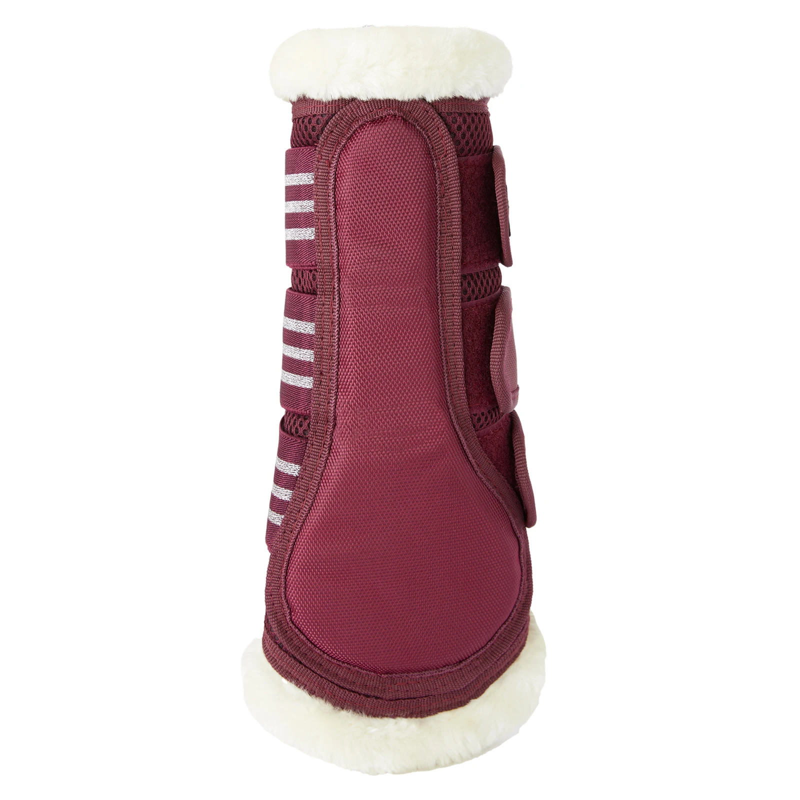 Horze Lincoln Faux Fur Brushing Boots - Merlot 7 Horze Lincoln Faux Fur Brushing Boots - Merlot - Image 5