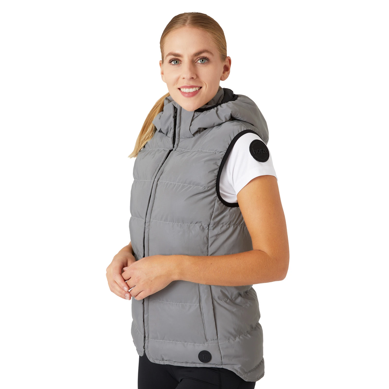 Horze Womens Reflective Padded Vest - Reflective Silver 15 Horze Womens Reflective Padded Vest - Reflective Silver - Image 13