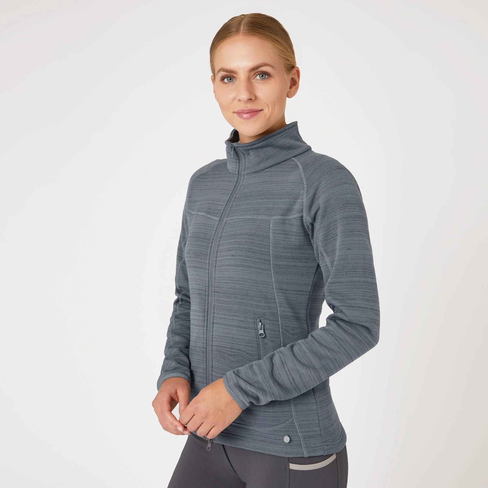 Horze Addison Womens Fleece Riding Jacket - Blackened Pearl 4 Horze Addison Womens Fleece Riding Jacket - Blackened Pearl - Image 2