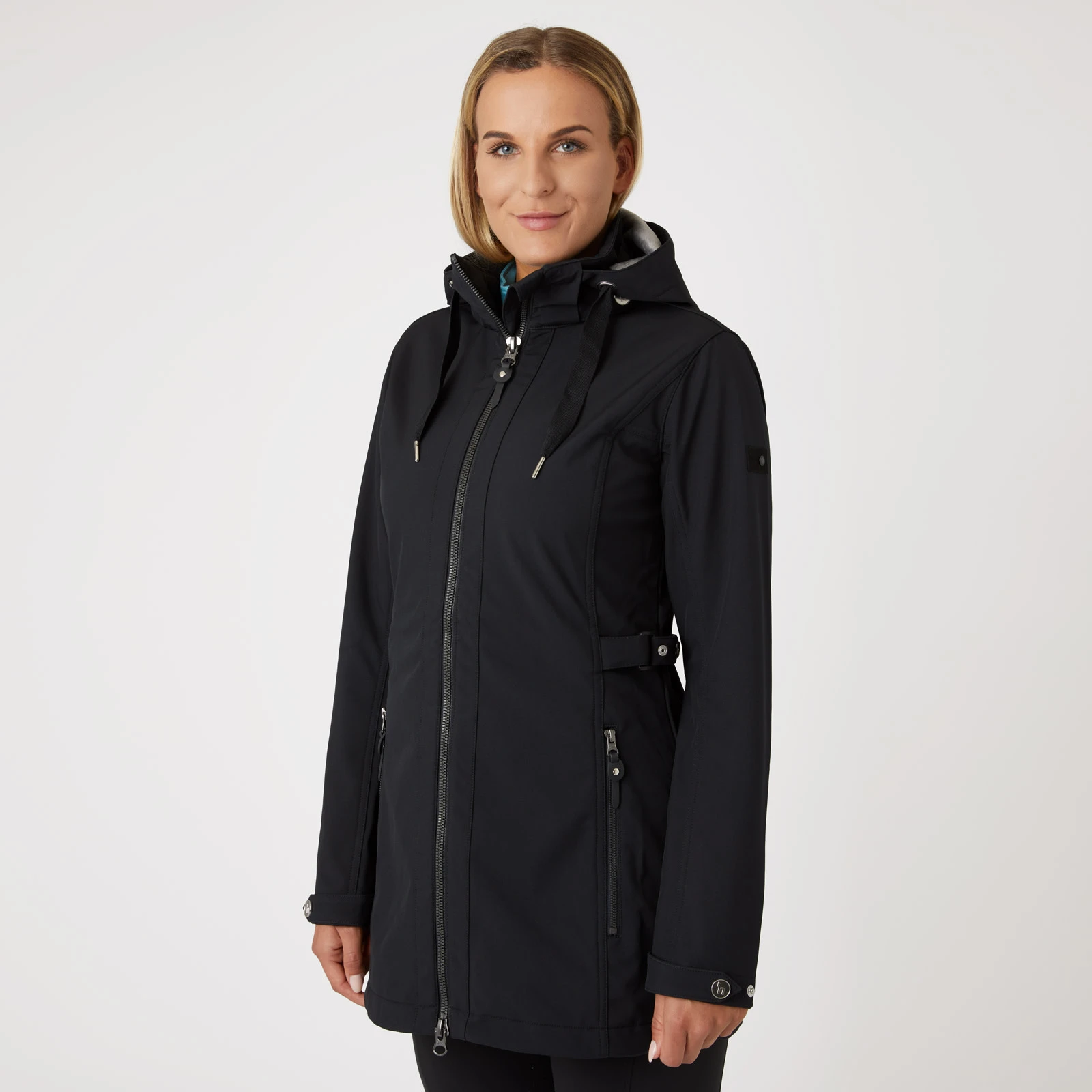 Horze Freya Womens Long Softshell Jacket - Black 7 Horze Freya Womens Long Softshell Jacket - Black - Image 5