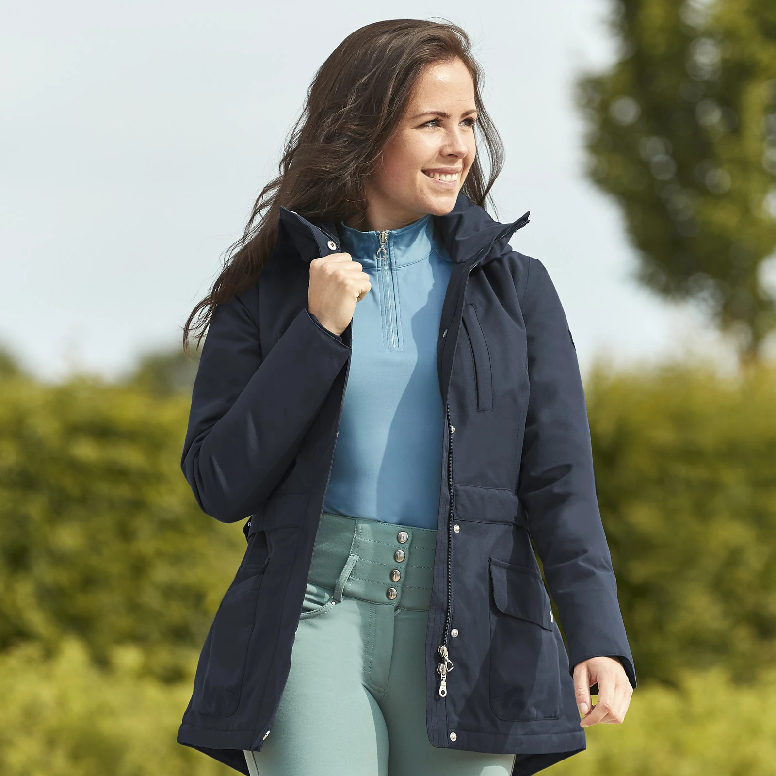 Horze Jadine Womens Winter Jacket - Dark Navy 4 Horze Jadine Womens Winter Jacket - Dark Navy - Image 2