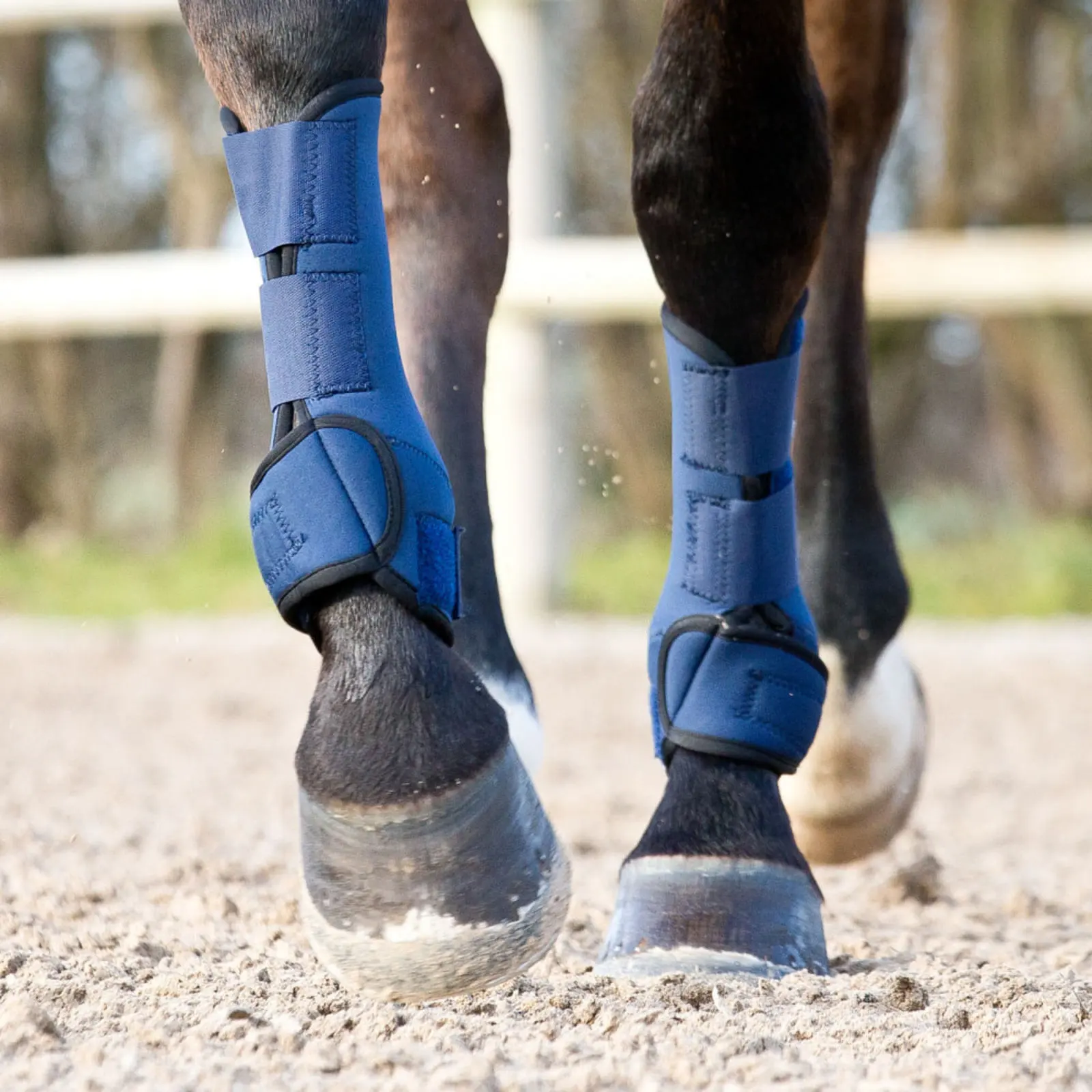 Horze Brushing Boots - Blue 6 Horze Brushing Boots - Blue - Image 4