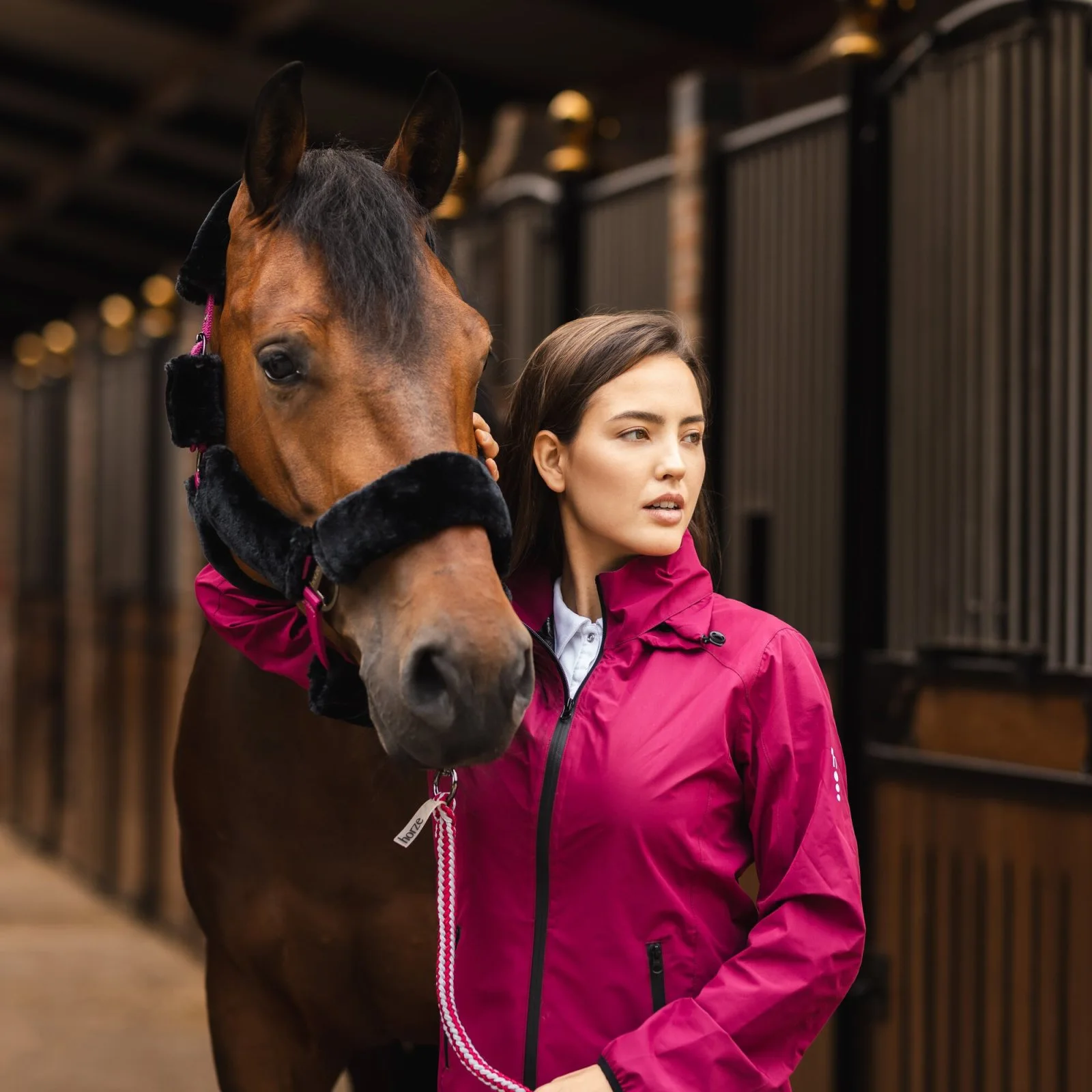 Horze Stella Waterproof Shell Jacket - Anemone Dark Pink 11 Horze Stella Waterproof Shell Jacket - Anemone Dark Pink - Image 9