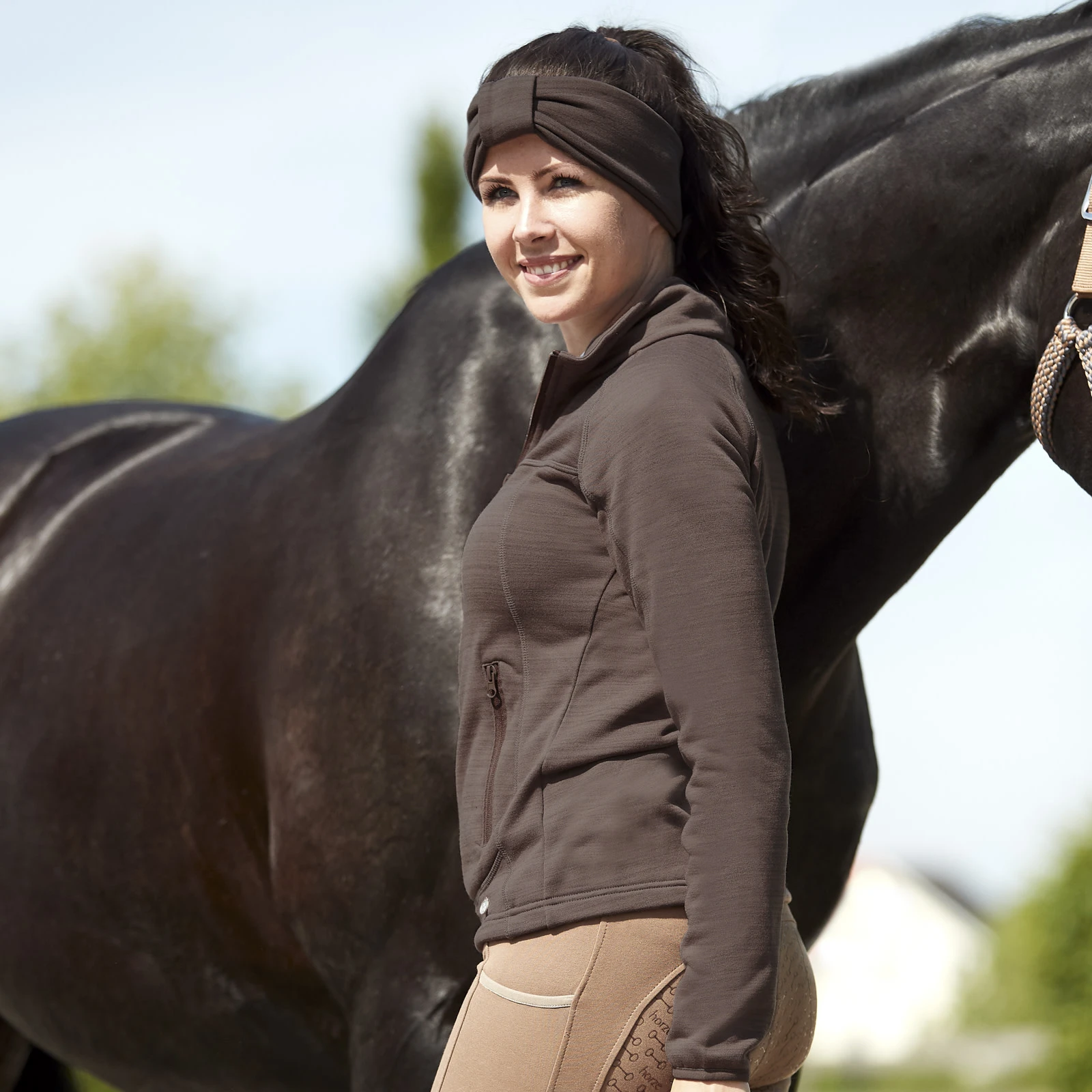 Horze Addison Womens Fleece Riding Jacket - French Roast 6 Horze Addison Womens Fleece Riding Jacket - French Roast - Image 4