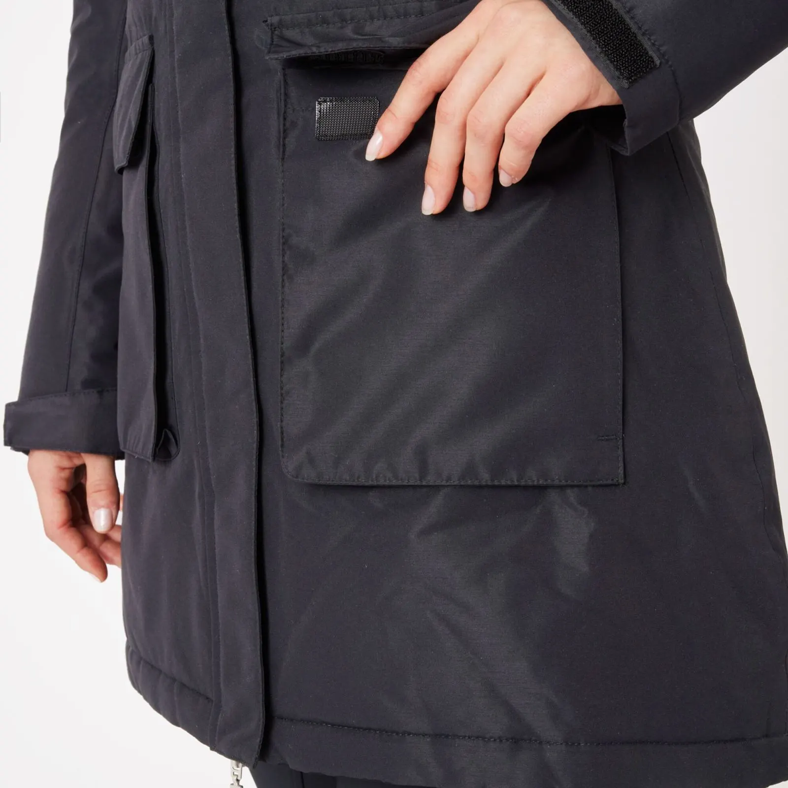 Horze Julia Womens Waterproof Parka Jacket - Caviar Black 6 Horze Julia Womens Waterproof Parka Jacket - Caviar Black - Image 4